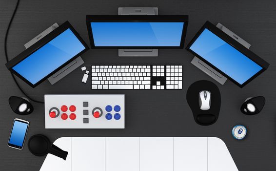 Gaming station concept - 3D Render