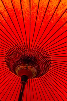 Japanese style red mulberry paper umbrella