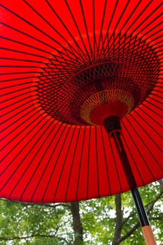 Japan traditional red umbrella