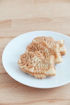 Taiyaki of japanese traditional baked sweets on the table