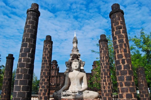 the image of buddha in thailand blue sky