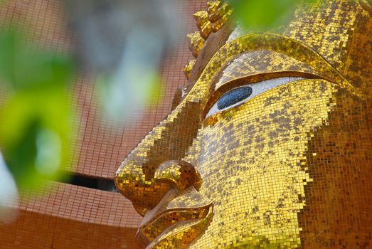 the image of buddha in kanchanaburi thailand