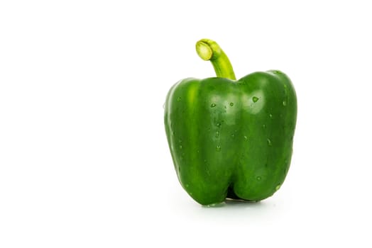 Green Sweet bell pepper (capsicum) isolated on white background