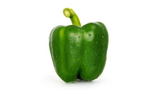 Green Sweet bell pepper (capsicum) isolated on white background