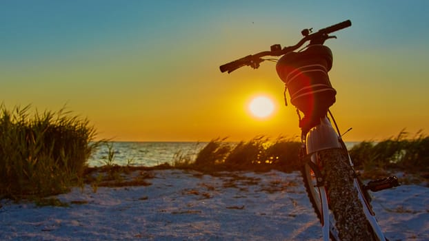 Bicycle at the beach on twilight time