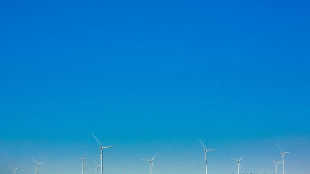 The windmills for electric power production. Eco power