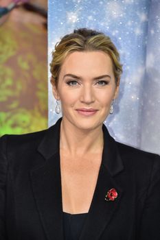 FRANCE, Paris: British actress Kate Winslet attends the Christmas Decorations Inauguration at Printemps Haussmann in Paris on November 6, 2015.
