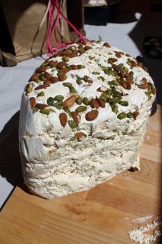 Delicious Almond & Pistachio Nougat. Aix-en Provence market
