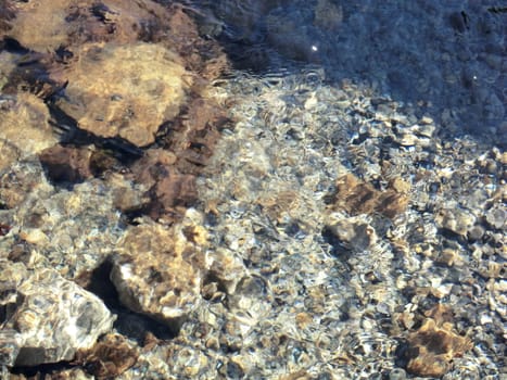Closeup water and rocks