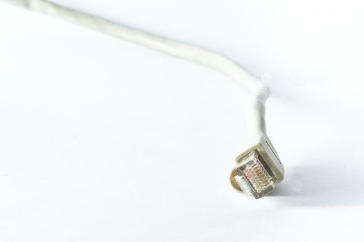 The internet cable on white background