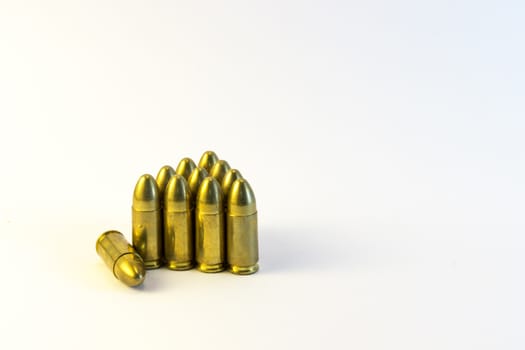 The bullets on white background