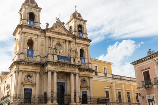 View of a Sicilian church in a day of celebration