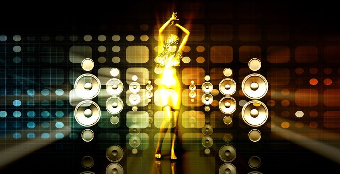Lady in the Nightclub Grooving to the Beats