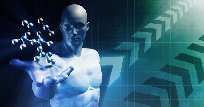Science Professional Holding Molecule Structure in Hand