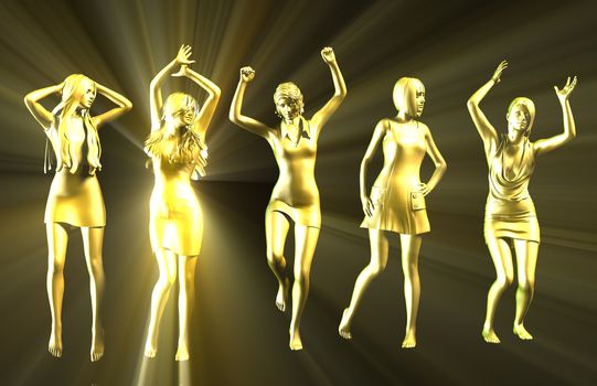 Disco Party Girls Celebrating a Special Night Out