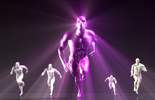 Leader Running Ahead of the Competition in 3d