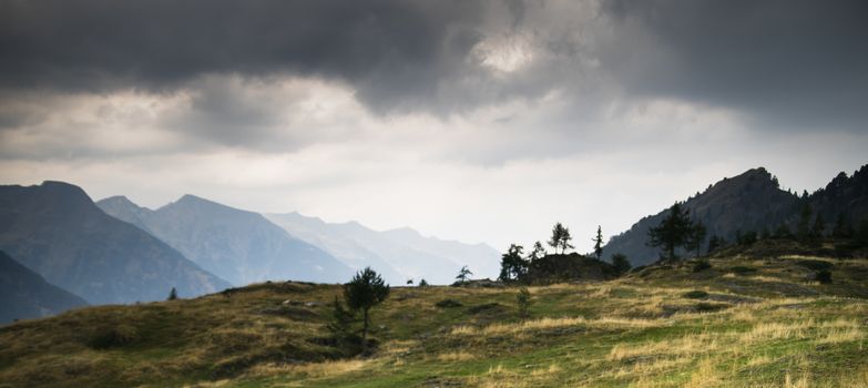 Summer rain in Italian Alps of Lombardy