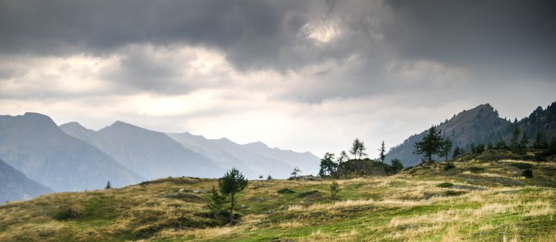 Summer rain in Italian Alps of Lombardy