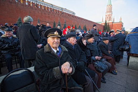 RUSSIA, Moscow: Several thousand servicemen march across the Red Square in commemoration of the historical 1941 military parade in Moscow, Russia, on November 7, 2015. 