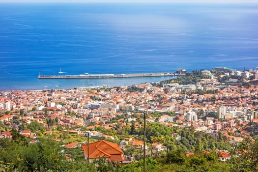 Harbor of Funchal, aerial view from quarter Monte