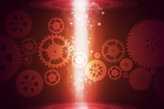 Abstract background with cogs and bright spots