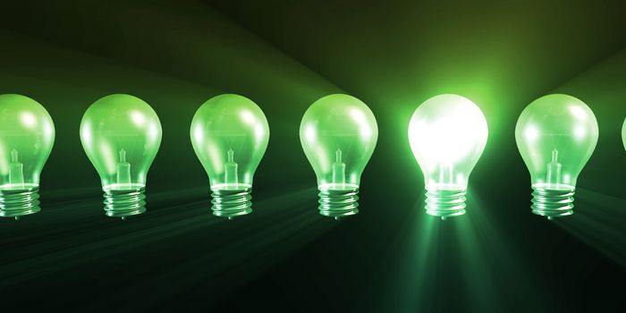 Glowing Light Bulb as a Business Idea Concept