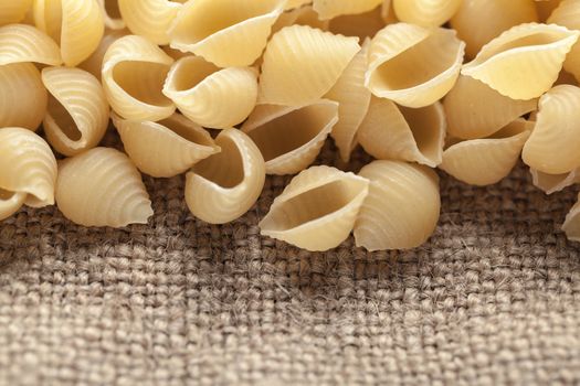 raw the pasta closeup on vintage background 