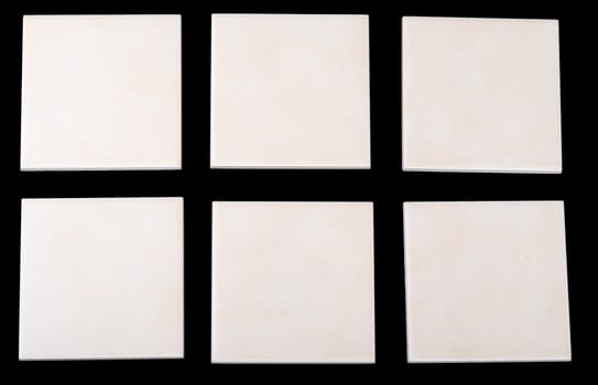 Set of tiles on black backround, top view