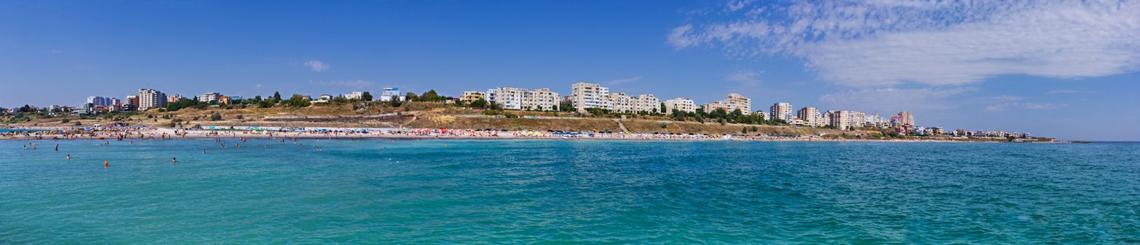 In-town beaches of Constanta city in Romania at the Black Sea