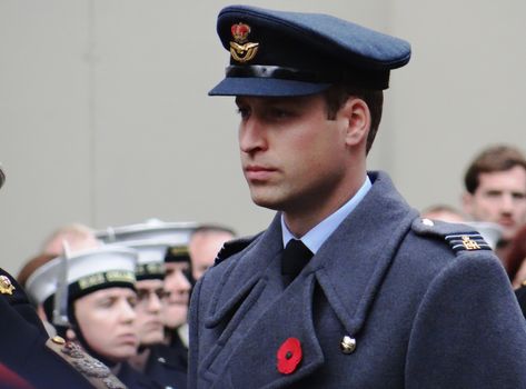 UK, London: Prince William, UK Prime Minister David Cameron, and veterans lay wreaths at the Cenotaph in London to honour war dead on November 8, 2015. The Remembrance Sunday service was held at the Cenotaph in Whitehall.