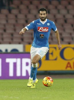 ITALY, Naples: Napoli beat Udinese 1-0 in their Serie A match at San Paolo stadium in Naples on November 8, 2015. Raul Albiol.