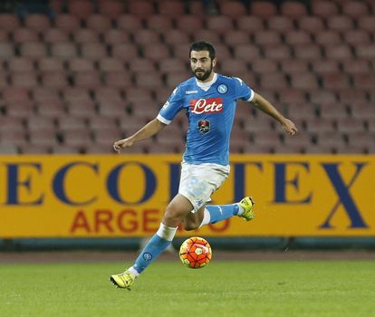 ITALY, Naples: Napoli beat Udinese 1-0 in their Serie A match at San Paolo stadium in Naples on November 8, 2015. Raul Albiol.