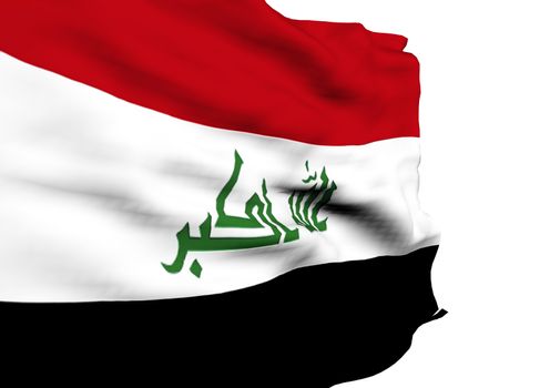 Image of a waving flag of Iraq