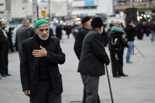 IRAN, Mashhad: People are mourning for the death's anniversary of Imam Sajjad, the fourth imam of Shia Muslims, in Mashhad, Iran, on November 8, 2015. 