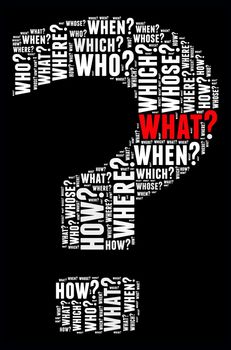 Question mark illustration word cloud concept