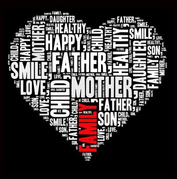 Family illustration word cloud concept