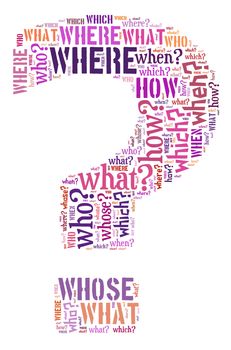 Question mark illustration word cloud concept