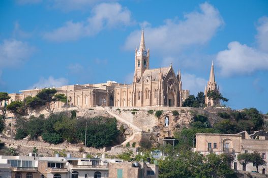 Church of the town of Mgarr on the island of Gozo, Malta by ferry