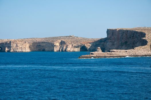 Coast of the island of Gozo, Malta by ferry