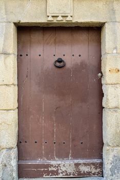 Old wooden door in Vannes, France