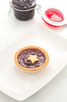 Shortbread cake with cherry jam handmade