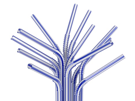 Drinking straws isolated on white