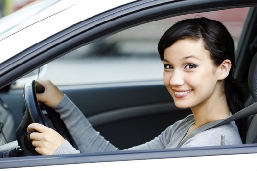 Smiling female driver