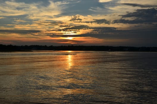 Ocean sunset over the beach in North Carolina