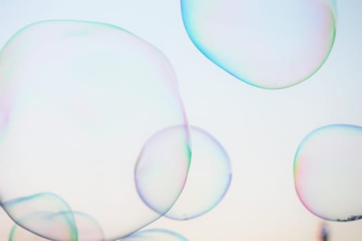 abstract close-up soap bubble background modern simple design with copyspace