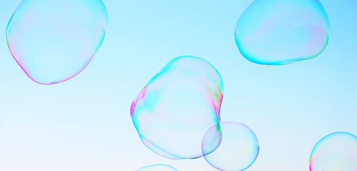 abstract close-up soap bubble background modern simple design with copyspace