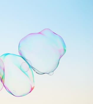 abstract close-up soap bubble background modern simple design with copyspace