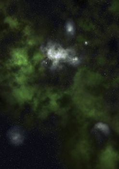 Far being shone nebula and star field against space. "Elements of this image furnished by NASA".