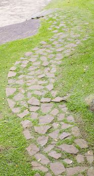 way brick in public garden