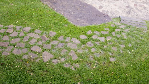 way brick in public garden
